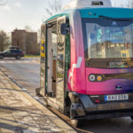 EasyMile's EZ10 autonomous shuttle, equipped with Velodyne's lidar sensors, on the road in Linköping, Sweden | Photo Credit: Mathieu Petit and EasyMile