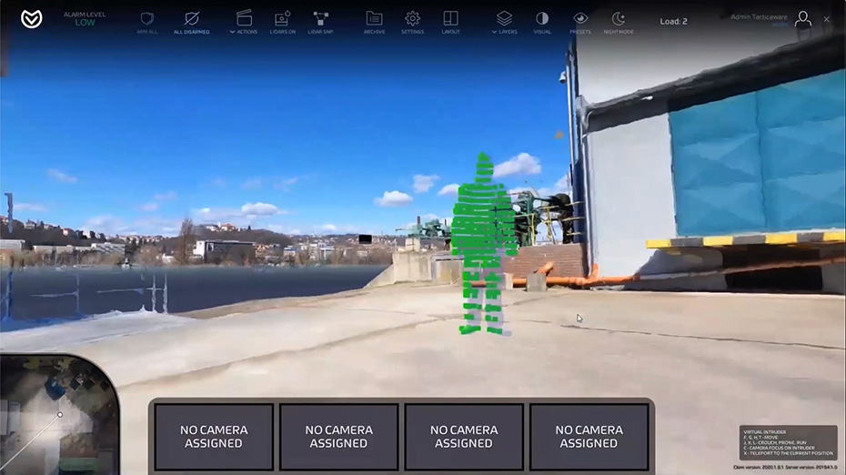 Virtual intruder on accur8vision's 3D map tool to test for blind spots and ensure entire area is covered