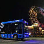 TURING Drive's 6-meter SAPPHIRE autonomous shuttle bus driving at night using Velodyne Puck lidar sensors
