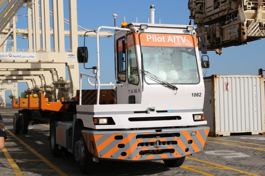 DGWorld's AITV at DP World's Jebel Ali Port, powered by Velodyne lidar, used for port terminal automation