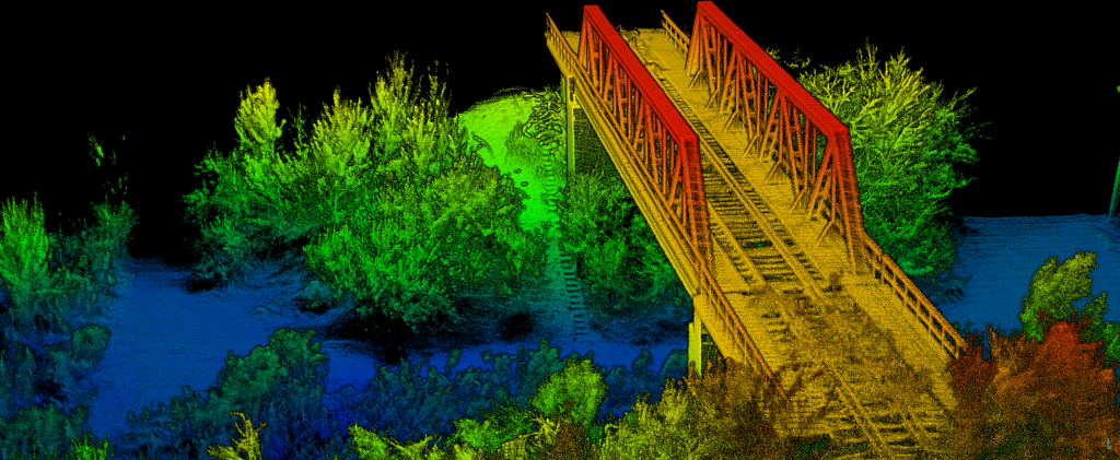 Combining lidar and INS data helps ensure accuracy on all objects within a point cloud, allowing users to make intelligent decisions based on the data.