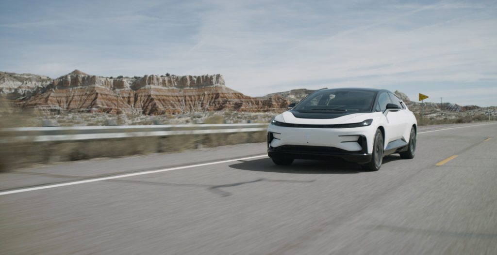The FF 91, Faraday Future's luxury all-electric vehicle (EV) equipped with Velodyne's Velarray H800 lidar sensors