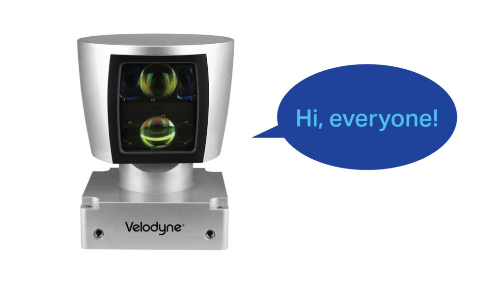Velodyne's HDL-64E lidar sensor saying hello for its retirement post