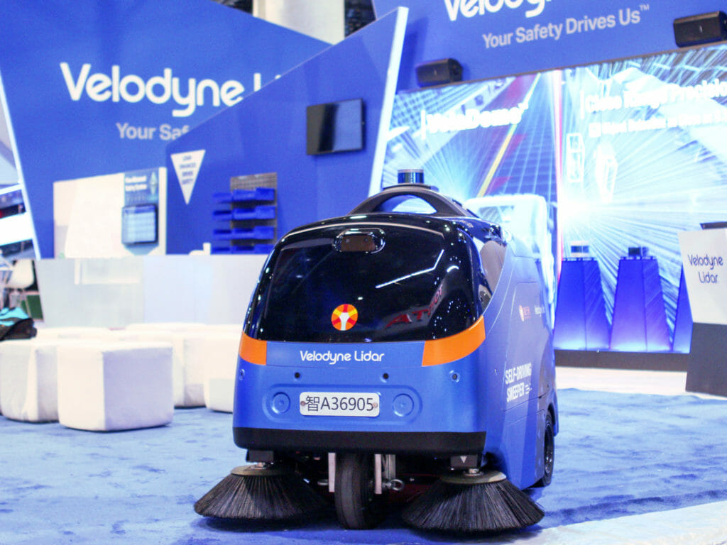 Velodyne Lidar customer, Idriverplus, demonstrates how they use sensors in their autonomous street cleaners at the Auto Guangzhou.